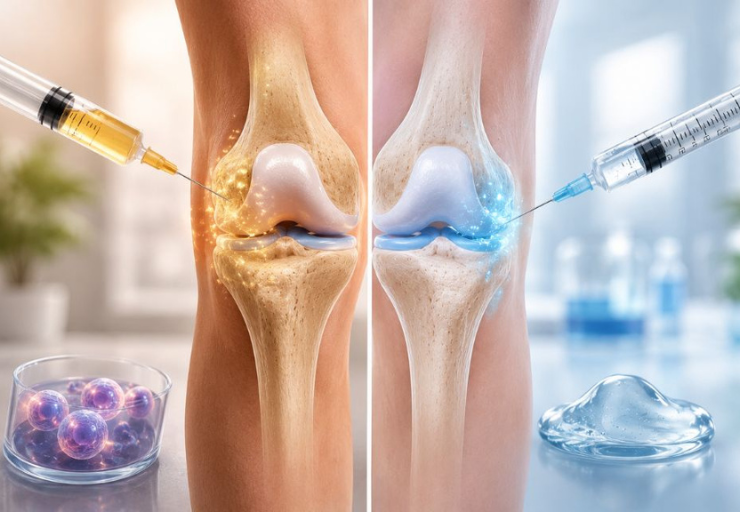 Comparison of stem cell therapy and hyaluronic acid injections for knee joint pain