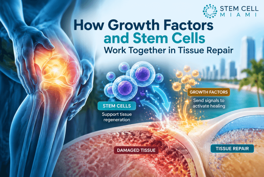 Growth factors and stem cells working together to support tissue repair and regenerative medicine